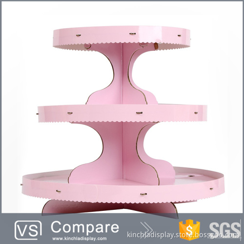 Promotional Safe Material Cardboard 3-tier Cupcake Stand